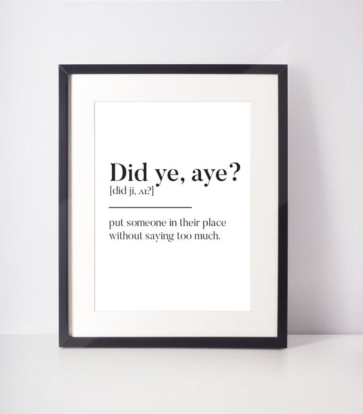 Bundle of 5 A4 Colour Scottish Sayings and A5 Dictionary Definition Prints - Sample/Seconds