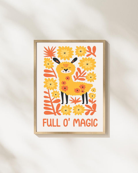 Full O’ Magic Scottish Nursery Print, Highland Cow Wall Art, Colourful Kids Room Decor, Scottish Baby Gift, Nursery Wall Art