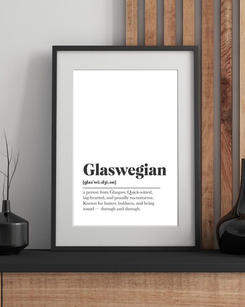 Glasgow Glaswegian Weegie UNFRAMED PRINT Scots Room Home Decor Scotland Themed Gift Scottish Souvenir