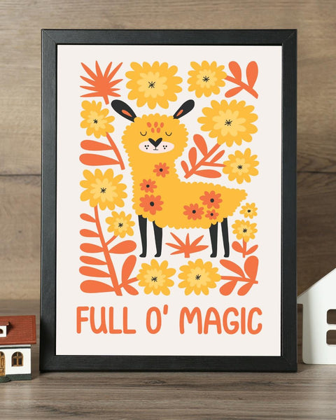 Full O’ Magic Scottish Nursery Print, Highland Cow Wall Art, Colourful Kids Room Decor, Scottish Baby Gift, Nursery Wall Art