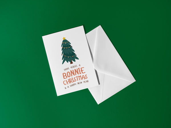 Bonnie Christmas Card | Scottish Christmas Card | Have Yersel a Bonnie Christmas | A6 Xmas Card | Christmas Tree Card | Scots Christmas Card