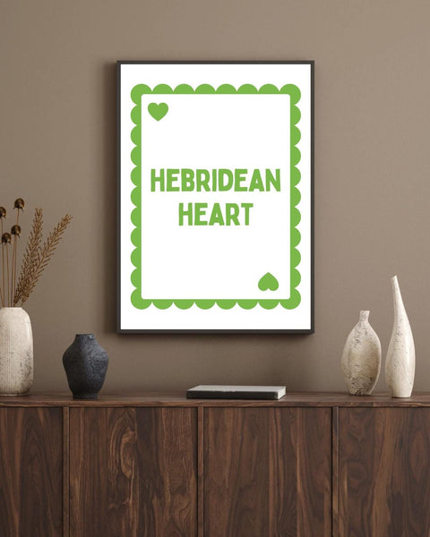Hebridean Heart Playing Card Print | Scottish Wall Art | Hebrides Gift | Scottish Island Art | Scotland Lover Gift