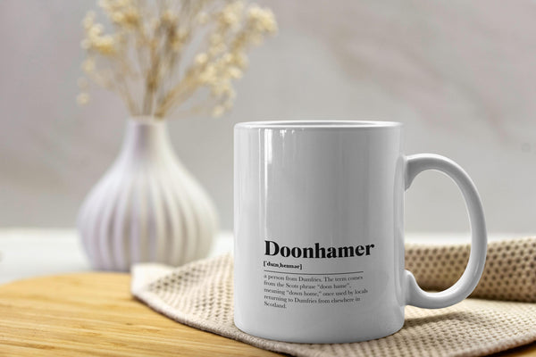 Doonhamer Definition Mug | Dumfries Gift | Scottish Coffee Mug | Dumfries Souvenir | Scotland Mug | Gift for Doonhamer | Scottish Gift