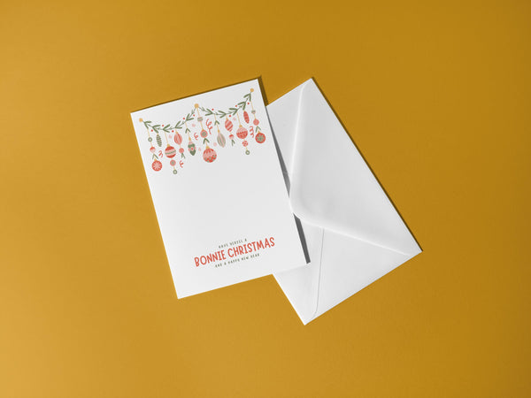 Bonnie Christmas Card | Scottish Christmas Card | Have Yersel a Bonnie Christmas | A6 Xmas Card | Scottish Bauble Card | Scots Xmas Card