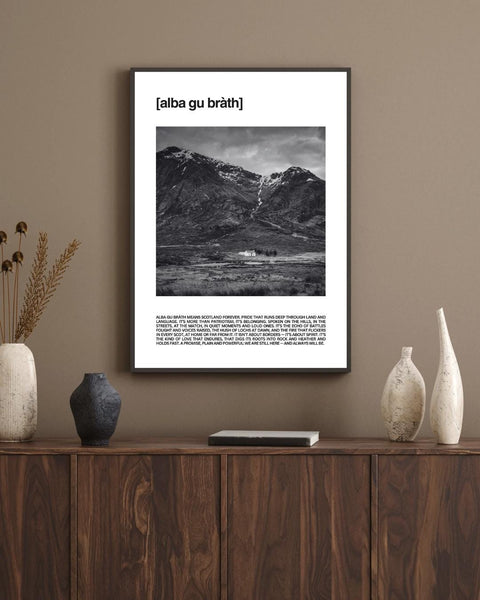 Alba Gu Brath Unframed Print | Scottish Word Art | Minimalist Typography Poster | Scotland Home Decor | Friend Gift | Scotland Photography