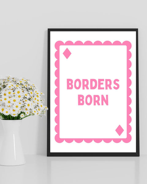 Borders Born Playing Card Print | Scottish Borders Wall Art | Scotland Gift | Scottish Home Decor | Colourful Scottish Print