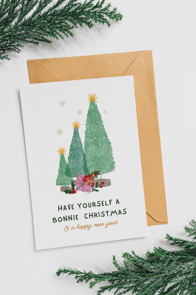 Bonnie Christmas Card | Scottish Christmas Card | Have Yourself a Bonnie Christmas | A6 Xmas Card | Scottish Gift Card