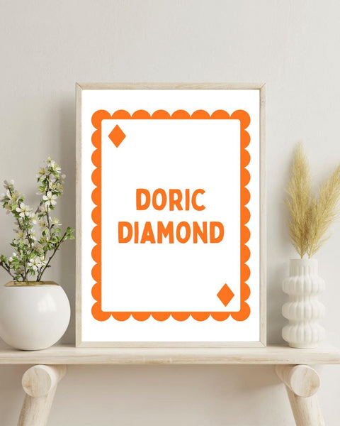 Doric Diamond Playing Card Print | Aberdeen Wall Art | Aberdeenshire Gift | Doric Scots Print | Scottish Gift | Scotland Wall Art