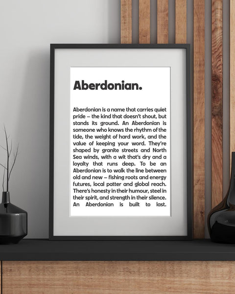 Aberdeen Aberdonian UNFRAMED PRINT Scots Room Home Decor Scotland Themed Gift Scottish Souvenir