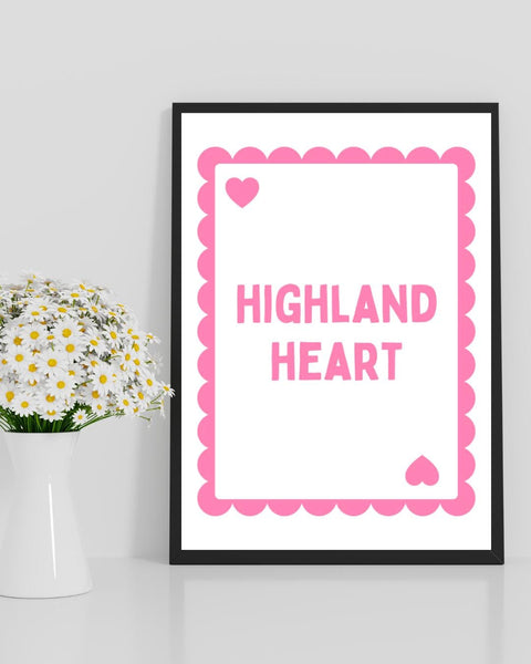 Highland Heart Playing Card Print | Scottish Highlands Wall Art | Scotland Gift | Highland Gift | Scottish Home Decor