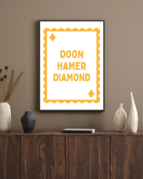 Doon Hame Diamond Print | Dumfries Playing Card Wall Art | Doonhamer Gift | Dumfries Gift | Scottish Print | Scotland Wall Art