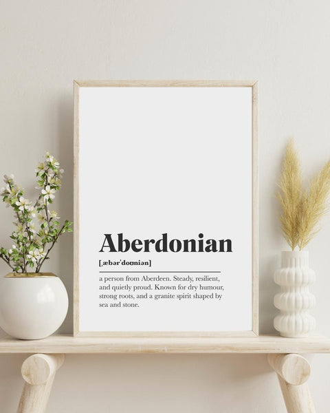 Aberdeen Aberdonian UNFRAMED PRINT Scots Room Home Decor Scotland Themed Gift Scottish Souvenir