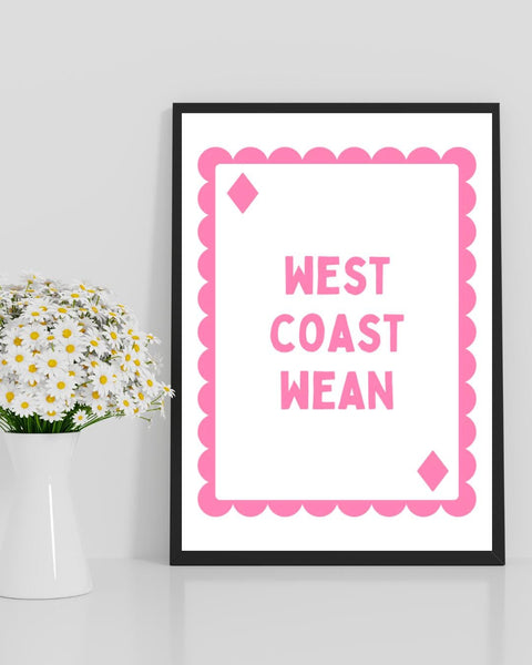 West Coast Wean Playing Card Print | Scottish West Coast Wall Art | Funny Scottish Print | Scotland Gift | Colourful Scottish Decor