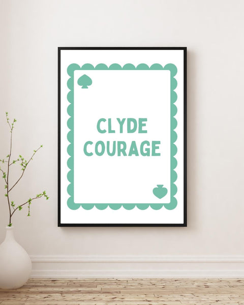 Clyde Courage Playing Card Print | Glasgow Wall Art | River Clyde Scottish Print | Glasgow Gift | Scottish Home Decor