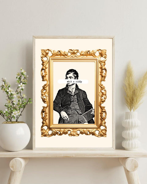 Whit a Riddy Robert Burns Print | Funny Scottish Wall Art | Scots Saying Print | Scottish Humour Gift | Rabbie Burns Poster