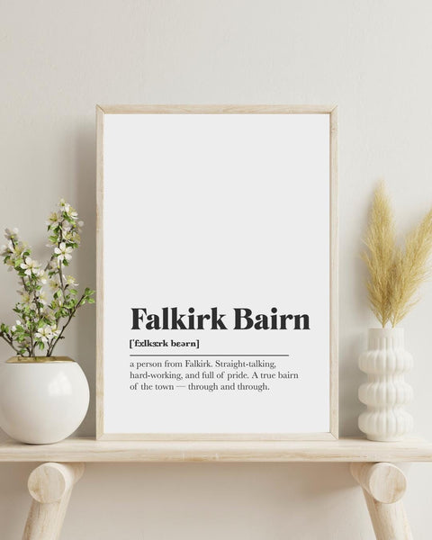 Falkirk Bairn UNFRAMED PRINT Scots Room Home Decor Scotland Themed Gift Souvenir
