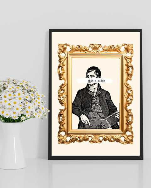 Whit a Riddy Robert Burns Print | Funny Scottish Wall Art | Scots Saying Print | Scottish Humour Gift | Rabbie Burns Poster