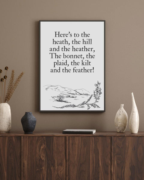 Highlandman's Toast UNFRAMED PRINT | Scots Independence Scotland Definition Scottish | Housewarming Gift for Dad | Burns Night Dinner Party