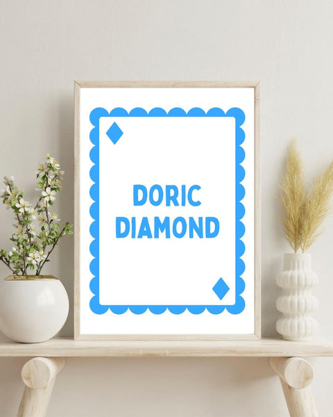 Doric Diamond Playing Card Print | Aberdeen Wall Art | Aberdeenshire Gift | Doric Scots Print | Scottish Gift | Scotland Wall Art