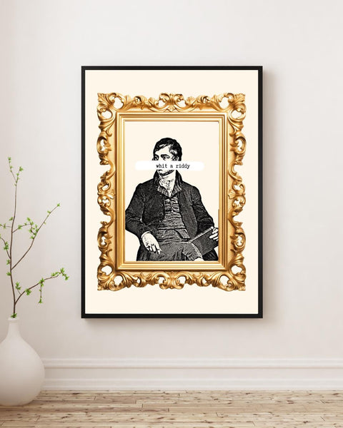 Whit a Riddy Robert Burns Print | Funny Scottish Wall Art | Scots Saying Print | Scottish Humour Gift | Rabbie Burns Poster