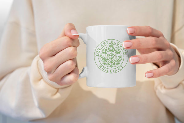 You Are Bloomin’ Brilliant Mug Positive Affirmation Gift | Floral Mug | Encouragement Gift | Self Love Cup | Floral Gardening Gift for Her
