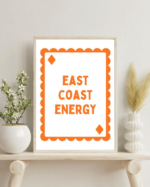 East Coast Energy Playing Card Print | Scottish East Coast Wall Art | Scotland Print | Scottish Gift | Coastal Home Decor