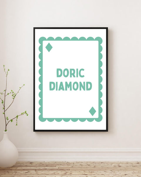 Doric Diamond Playing Card Print | Aberdeen Wall Art | Aberdeenshire Gift | Doric Scots Print | Scottish Gift | Scotland Wall Art