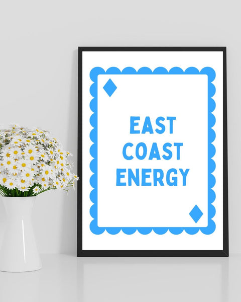 East Coast Energy Playing Card Print | Scottish East Coast Wall Art | Scotland Print | Scottish Gift | Coastal Home Decor