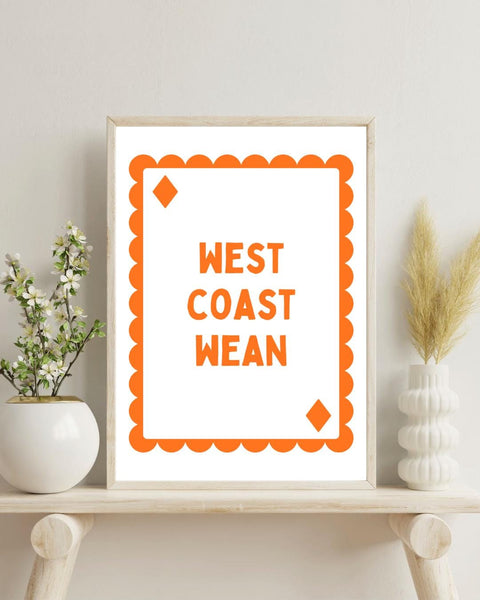 West Coast Wean Playing Card Print | Scottish West Coast Wall Art | Funny Scottish Print | Scotland Gift | Colourful Scottish Decor