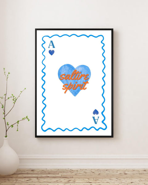 Saltire Spirit Playing Card Print | Scottish Ace of Hearts Wall Art | Scotland Gift | Scottish Pride Print | Colourful Scottish Decor