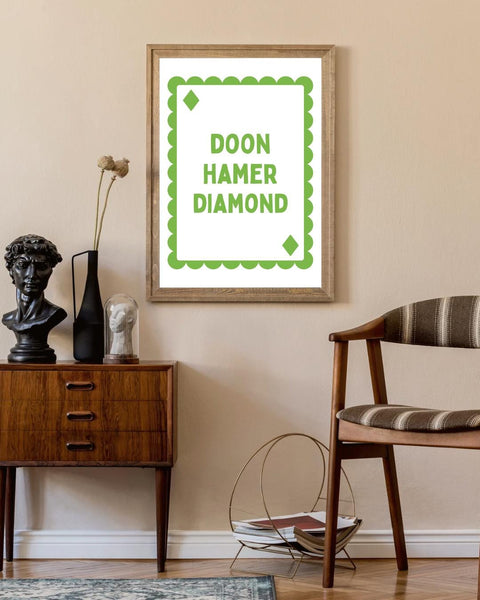 Doon Hame Diamond Print | Dumfries Playing Card Wall Art | Doonhamer Gift | Dumfries Gift | Scottish Print | Scotland Wall Art
