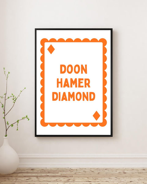 Doon Hame Diamond Print | Dumfries Playing Card Wall Art | Doonhamer Gift | Dumfries Gift | Scottish Print | Scotland Wall Art