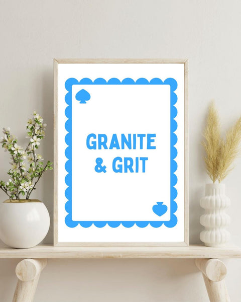 Granite & Grit Aberdeen Playing Card Print | Aberdeen Wall Art | Scottish City Gift | Scotland Print | Aberdonian Gift