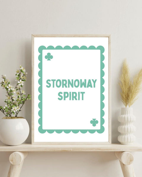 Stornoway Spirit Playing Card Print | Isle of Lewis Wall Art | Outer Hebrides Gift | Scottish Island Print | Scotland Gift