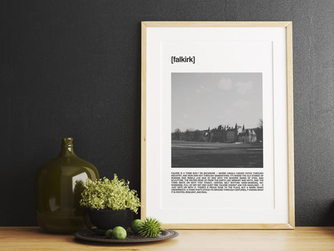 Falkirk UNFRAMED PRINT Scots Colourful Room Home Decor Scotland Themed Gift Souvenir