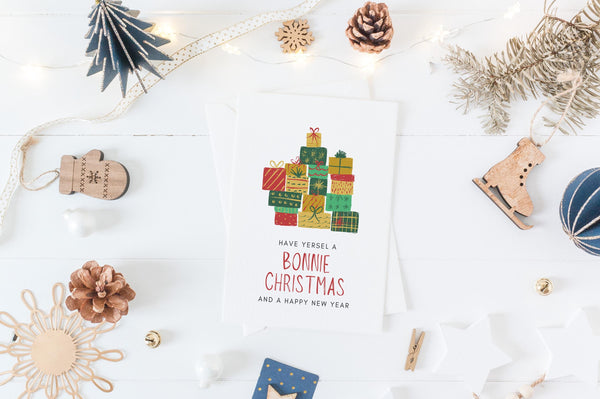 Bonnie Christmas Card | Scottish Christmas Card | Have Yersel a Bonnie Christmas | A6 Xmas Card | Christmas Presents Card | Scots Christmas