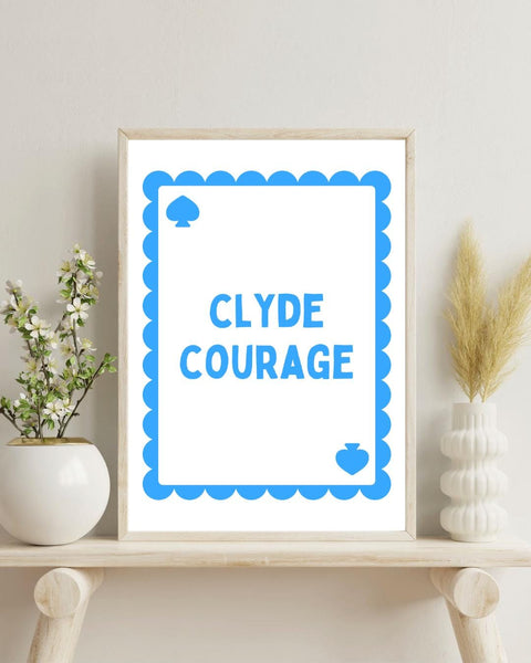 Clyde Courage Playing Card Print | Glasgow Wall Art | River Clyde Scottish Print | Glasgow Gift | Scottish Home Decor