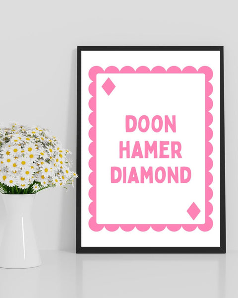 Doon Hame Diamond Print | Dumfries Playing Card Wall Art | Doonhamer Gift | Dumfries Gift | Scottish Print | Scotland Wall Art