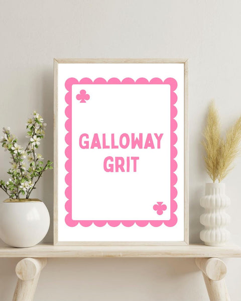 Galloway Grit Playing Card Print | Dumfries & Galloway Wall Art | Scottish Print | Galloway Gift | Scotland Home Decor