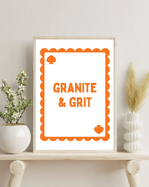 Granite & Grit Aberdeen Playing Card Print | Aberdeen Wall Art | Scottish City Gift | Scotland Print | Aberdonian Gift