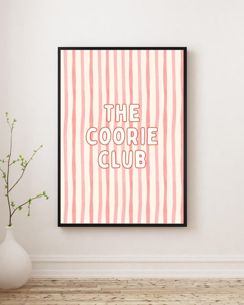 Coorie Club Print | Scottish Wall Art | Scots Language Print | Colourful Striped Print | Cosy Scottish Gift | Coorie Home Decor (Unframed)