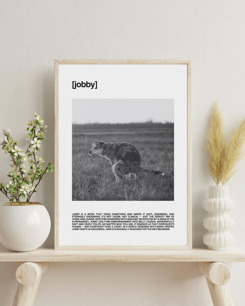 Jobby Unframed Print | Scottish Word Art | Minimalist Typography Poster | Scotland Home Decor | Funny Bathroom Print | Scotland Photography