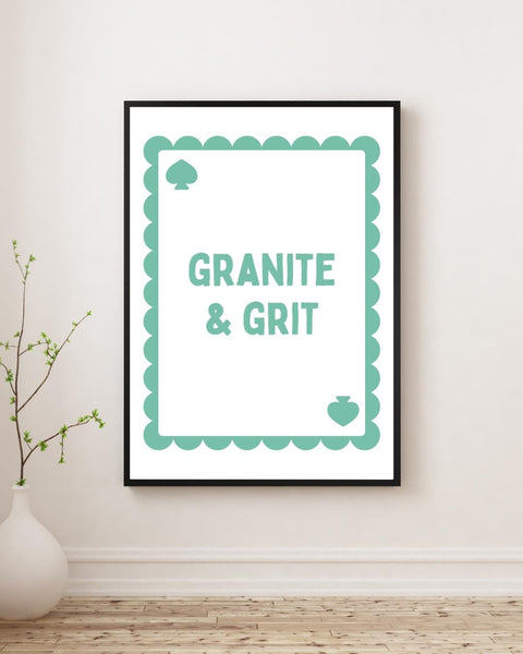 Granite & Grit Aberdeen Playing Card Print | Aberdeen Wall Art | Scottish City Gift | Scotland Print | Aberdonian Gift