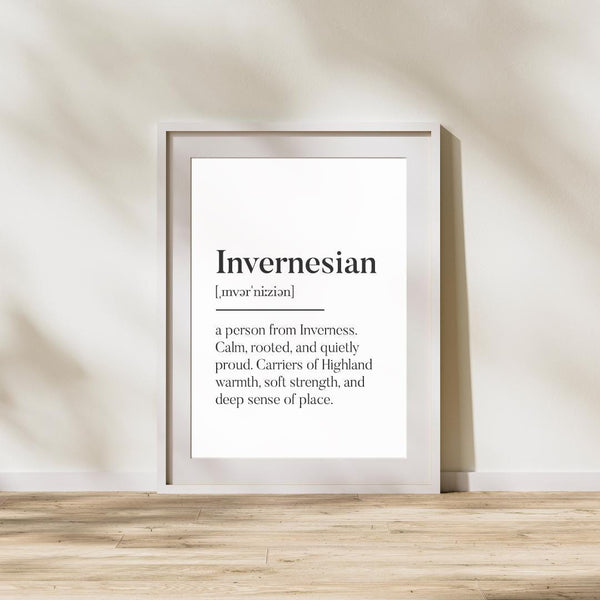 Inverness Invernesian UNFRAMED PRINT Scots Room Home Decor Scotland Themed Gift Scottish Souvenir