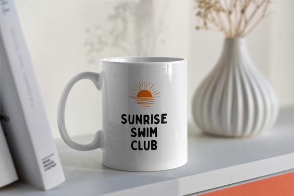 Sunrise Swim Club Mug – Wild Swimming Gift | Morning Sea Swim Mug | Open Water Swimmer Gift | Cold Water Club | Coastal Lifestyle Mug
