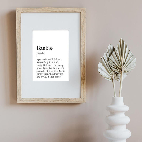 Bankie Clydebank UNFRAMED PRINT Scots Room Home Decor Scotland Themed Gift Souvenir for Scottish Memories