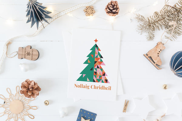 Nollaig Chridheil Christmas Card | Scottish Gaelic Christmas Card | Merry Christmas in Gaelic | Scottish Xmas Card | Modern Christmas Card