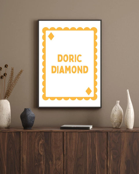 Doric Diamond Playing Card Print | Aberdeen Wall Art | Aberdeenshire Gift | Doric Scots Print | Scottish Gift | Scotland Wall Art