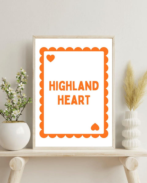 Highland Heart Playing Card Print | Scottish Highlands Wall Art | Scotland Gift | Highland Gift | Scottish Home Decor