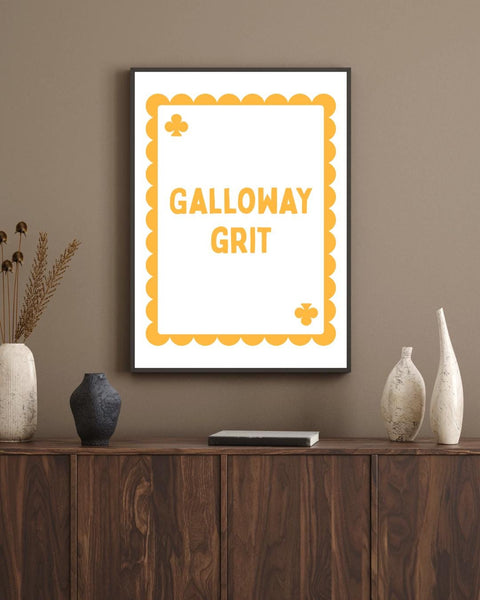 Galloway Grit Playing Card Print | Dumfries & Galloway Wall Art | Scottish Print | Galloway Gift | Scotland Home Decor
